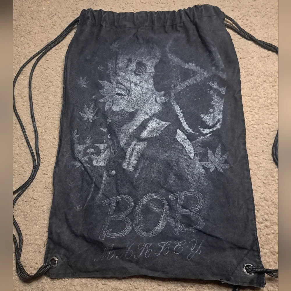 Bob Marley Hippie/ Reggae Black Drawstring Bag